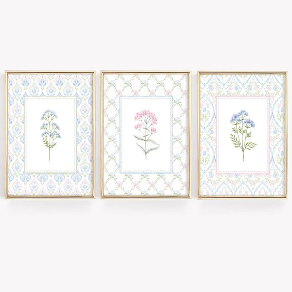 Lhoiplme Wildflower Nursery Wall Art Decor Baby Girl Room Canvas Prints Pastel Floral