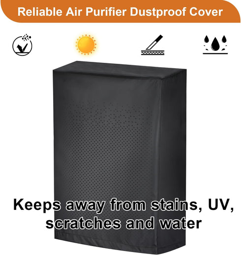 Dustproof Air Purifiers Cover for Storage, Universal Waterproof Cover for Home Appliances (Black)