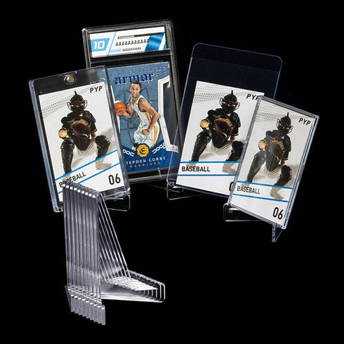 Pro-Tec Accessories 5 Pack Acrylic Card Stands, Crystal Clear Mini Easel, Durable Design for Home, Office, Events