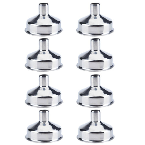 Cosmos Mini Hip Flask Funnel/Wine Pot Filler, Pack of 8 Stainless Steel (Mini Funnel x 8)