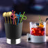 Straw Dispenser for Counter, 3 Compartment Utensil Holder Utensil Caddy Straw Holder Utensil Crock Countertop Utensil Organizer for Spoons Forks Chopsticks Storage(Black)
