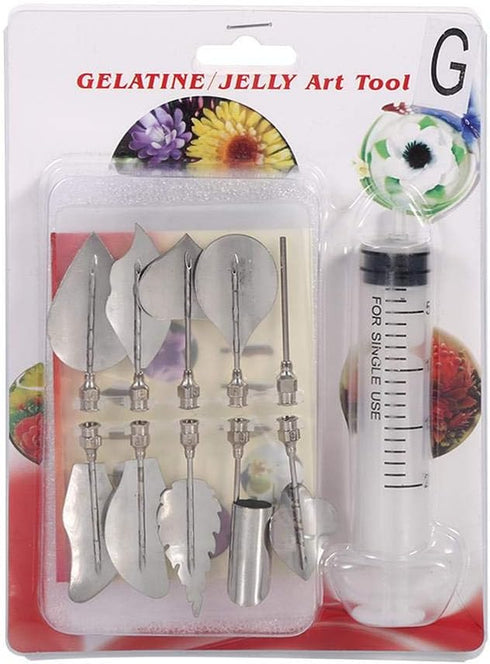 Gelatin Art Starter Kit - 11PCS 3D Pudding Cake Decorating Tool Set with 10 Gelatin Tools