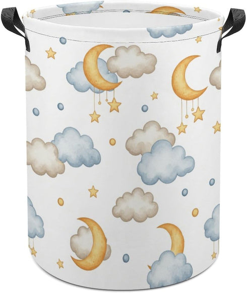 Cartoon Kids Laundry Basket Moon And Stars Decor Kids Laundry Hamper Clothes