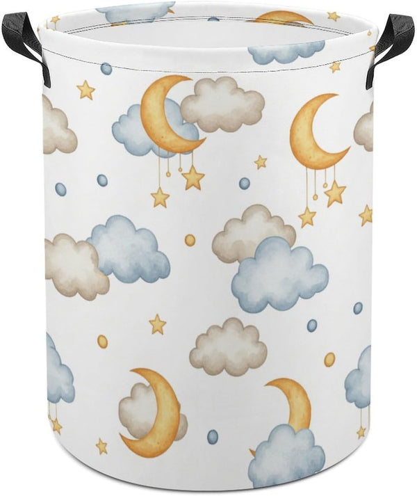 Cartoon Kids Laundry Basket Moon And Stars Decor Kids Laundry Hamper Clothes