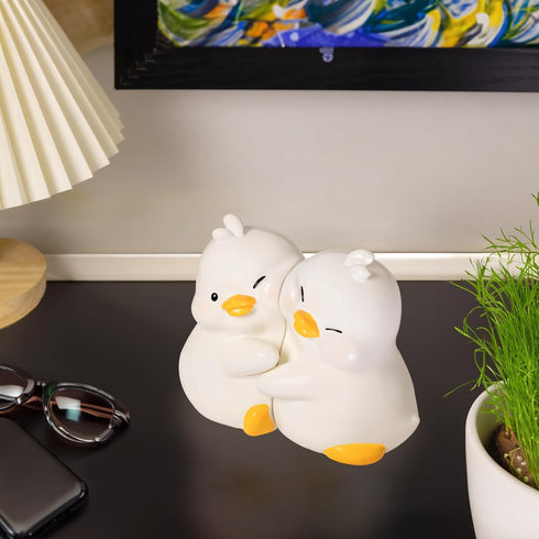 Cute Bookends, Cute Hug Ducks Decorative Bookend, Book Ends for Shelves, Cute Home Decor Unique Book Holders Book