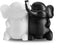 YU FENG 5" Adorable Elephant Bookends in Black&White Resin Unique Cute Book