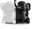 YU FENG 5" Adorable Elephant Bookends in Black&White Resin Unique Cute Book