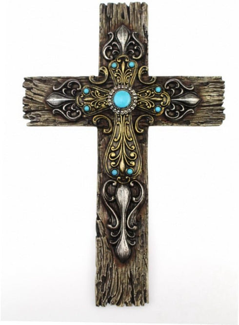 Comfy Hour Faith and Hope Collection, Polyresin Wall Hanging Cross (Multi-Color)
