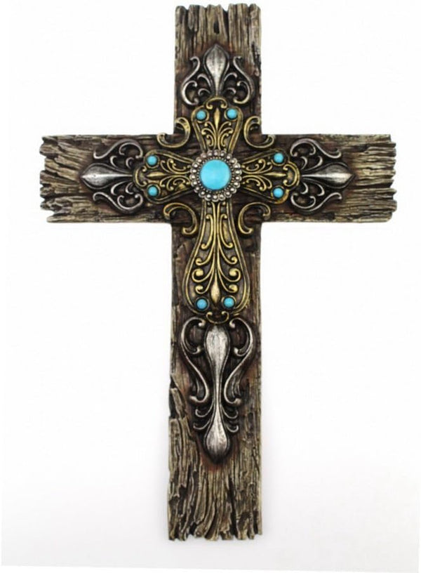 Comfy Hour Faith and Hope Collection, Polyresin Wall Hanging Cross (Multi-Color)