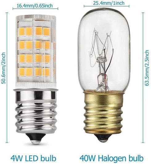 E17 LED Bulb for Microwave Oven, Kitchen Appliance Light Bulb, Stovetop Light,4 Watt (40W Halogen Bulb Equivalent), Warm White 3000K, E17 Indicator Intermediate Base, Dimmable,(Pack of 2).