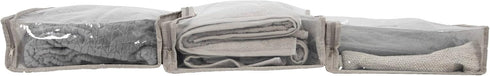 Household Essentials Under Bed Sweater Storage Bags, Zippered with Clear Vision Panel, Set of 3, Silver/Gray