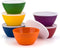 Set of 6 Plastic Bowls with Lids - Unbreakable 6-inch Cereal/Soup/Salad Bowls, Multicolor, BPA Free