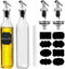 WERTIOO Olive Oil Dispenser Bottle, 2 Pack 17oz Clear Oil and Vinegar Set with Spout, Funnel & Labels