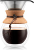 Bodum 34oz Pour Over Coffee Maker, High-Heat Borosilicate Glass with Reusable Stainless