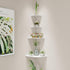 YUjieSTC 3.0mm (6 inch Corner Floating Shelf, Aluminum Alloy Corner Shelves Wall Mounted Corner Shelf White)