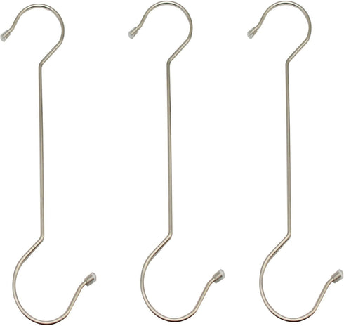 Maydahui 5 PCS Extra Long 16 inch S Shaped Hooks, Stainless Steel Large Size Silver Hanger