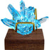 Brass Crystal Display Stand with Walnut Base, Mineral Specimens Display Holder for Stones, Geodes, Fossils