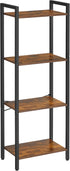 VASAGLE 4-Tier Tall Bookshelf, Industrial Style Bookcase with Steel Frame for Living Room, Home Office, Rustic Brown
