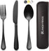 Portable Travel Utensils Set, 3 PCS Reusable Stainless Steel Cutlery Set with Case for Lunch Box, Camping
