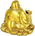 SMRTHMRT Feng Shui Decor Laughing Buddha Statue, Maitreya Figurine Carrying Money Bag, Brass Sculptures
