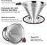 Pour Over Coffee Dripper, Professional Stainless Steel Filter, Paperless Reusable with Spoon and Silicone Tray