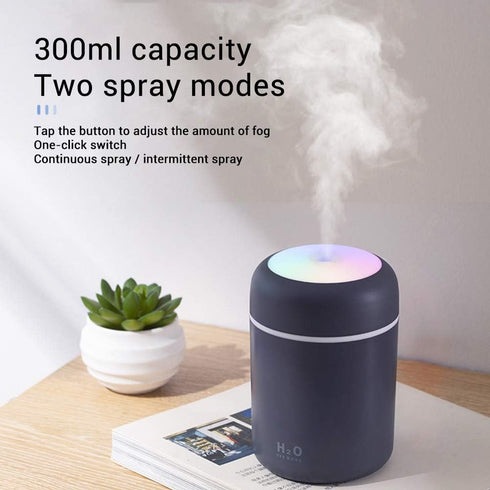 Colorful Cool Mini Humidifier, 300ML USB Personal Desktop Vaporizer, Quiet Ultrasonic Air Humidifier for Home