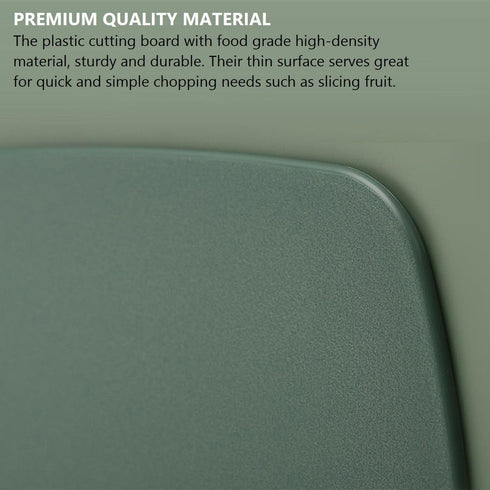 Plastic Cutting Board Set of 3 - Thick Chopping Boards for Kitchen, Easy Grip Handle, Dishwasher Safe (Green, 3Pcs)