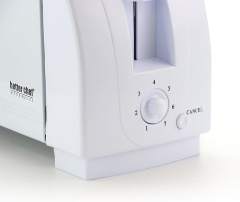 Better Chef Economic 2-Slice Toaster | Darkness Control | Crumb Tray | Fits Bagel Slice (White) by Better Chef