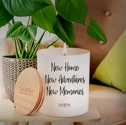 House Warming Gifts for New Home - Scented Candle Gift with 100% Organic Soy Wax & Fragrance Oil, 14 Oz., Vanilla