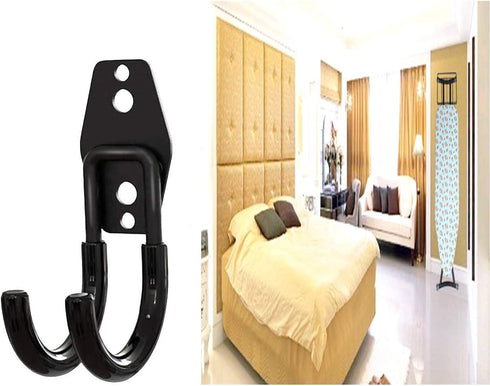 Ironing Board Hanger Wall Mount, 2-Pcs Ironing Board Holder for Laundry Rooms, Utility Rooms, Closet Saving