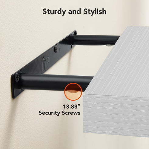 15 7 Inch Set 2 AMADA HOMEFURNISHING Floating Shelves Wall Mounted, x Wall Shelves for Bathroom, Bedroom, Living Room