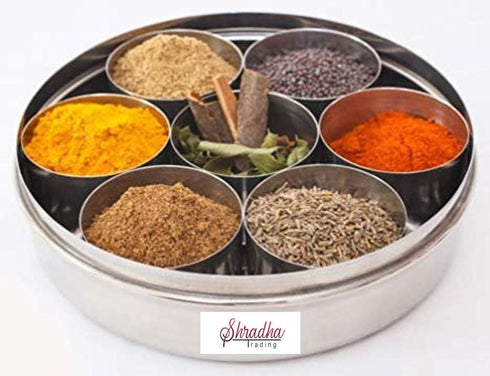 Stainless Steel Masala Box, Dabba, Spice Container for Indian Kitchen, Spice Box for Chefs