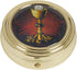 Gold Tone IHS Chalice and Host Communion PYX with Epoxy Lid - 2 1/4 Inch