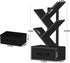 Small Book Shelf with Drawer, 4 Tier Black Tree Bookshelf, Wooden Desktop Bookcase for Living Room, Bedroom, Office