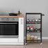4 NANANARDOSO Tier Slim Storage Cart, Shelving Unit for Small Space, Rolling Storage Cart with Wooden Top and Metal