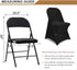 6 Spandex Folding Chair Covers, Black Folding Chair Slipcovers PCS, Universal Fitted Chair Slipcovers for Wedding