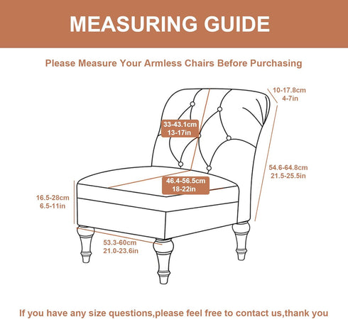Armless Eco-Ancheng Chair Slipcover - Removable, Washable, Printed Covers for Living & Dining Room