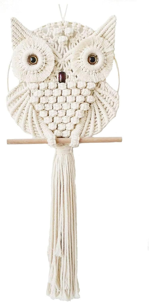 Achart Owl Macrame Wall Hanging-Hand Woven Boho Tapestry-Macrame Wall Decor -Owl Decor
