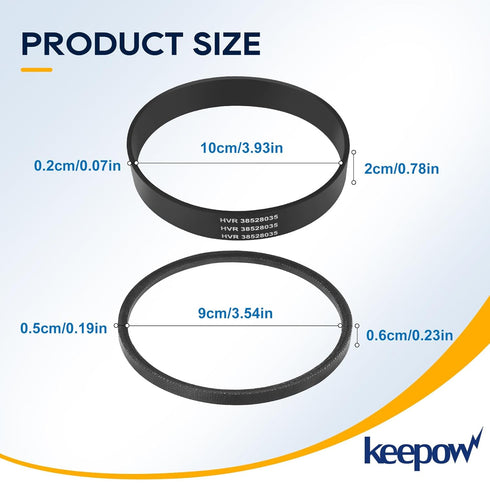 KEEPOW Vacuum Belt for Hoover WindTunnel Self-Propelled U6485900, Replace Part 38528034/38528035 (1 Set)