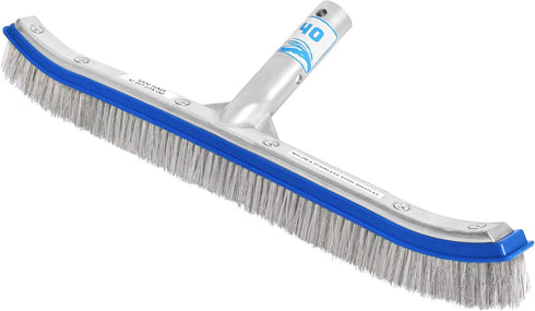 440 18-Inch Combo Nylon and Stainless Steel Pool Brush - Heavy Duty Pool Brush Head for Cleaning Inground Pool Tiles