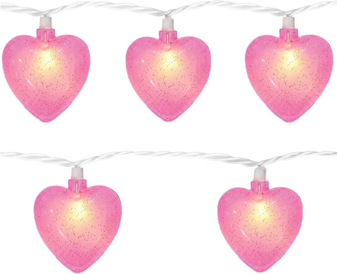 8.5FT Valentines Day Heart String Lights Plug in, Pink LED Heart Lights for Indoor Outdoor Decor, Connectable Valentine