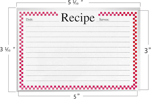 3x5 Recipe Card Protectors - 100 Count Recipe Card Covers, Index Card Sleeve
