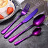 Silverware Set, 20-Piece Purple Flatware Cutlery Set Service for 4,Stainless Steel Kitchen Utensil Set Tableware Knife Spoon Fork Set for Home&Restaurant. Dishwasher Safe (Purple- 20 Pieces Set) by Sunwinc