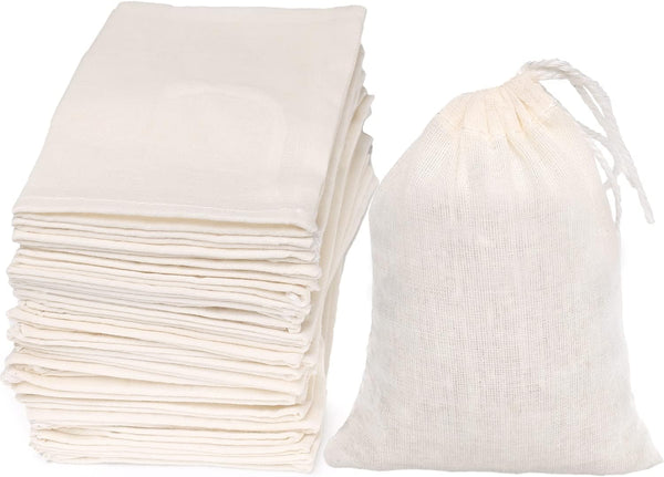 Limko Cotton Muslin Bags, Sachet Bags for Home Supplies (3x4 Inch, 30 Pack)