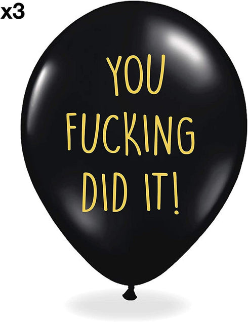 Rude Graduation Balloons - Pack of 12 Premium Funny White and Black Balloons - Class of 2025