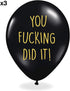 Rude Graduation Balloons - Pack of 12 Premium Funny White and Black Balloons - Class of 2025
