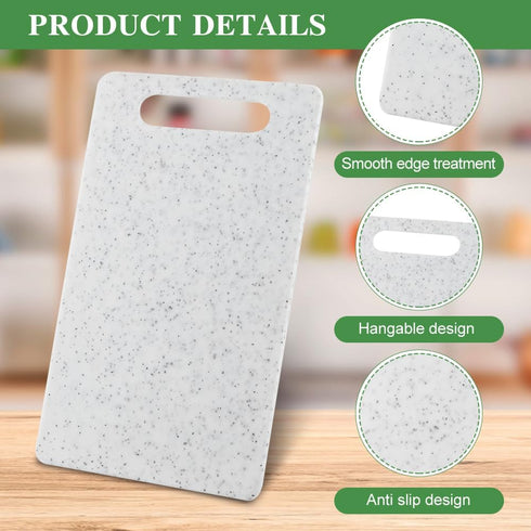 2 Pcs Small Kitchen Cutting Board Set, Mini Plastic Boards with Finger Guards, Dishwasher Safe for Food Prep