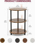 3 XBurmo Small Round Coffee Table - Tier Design Accent Table, Narrow Side or Bedside Stand, Industrial Vintage