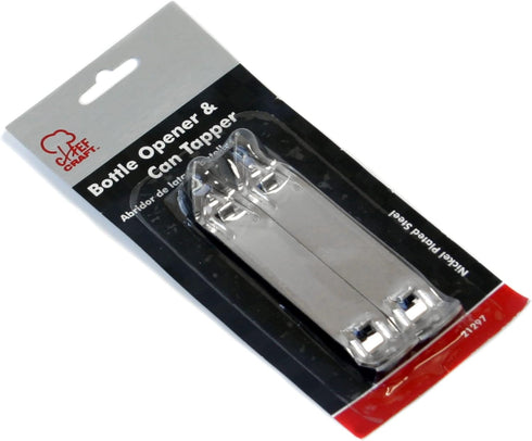 Chef Craft Select 2-Piece Durable Plated Iron Bottle Opener Set, 4.5 Inches, Gray