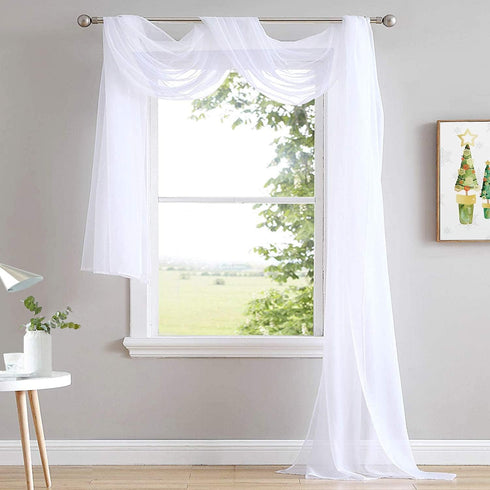 NICETOWN 216 Sheer Canopy Bed Curtains Panels - Home Decoration Sheer Voile Scarf Valance for Wedding (1 Panel, W60 x